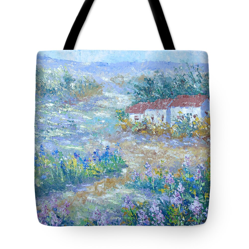 Provence Tote Bag featuring the painting Village de Provence #3 by Frederic Payet