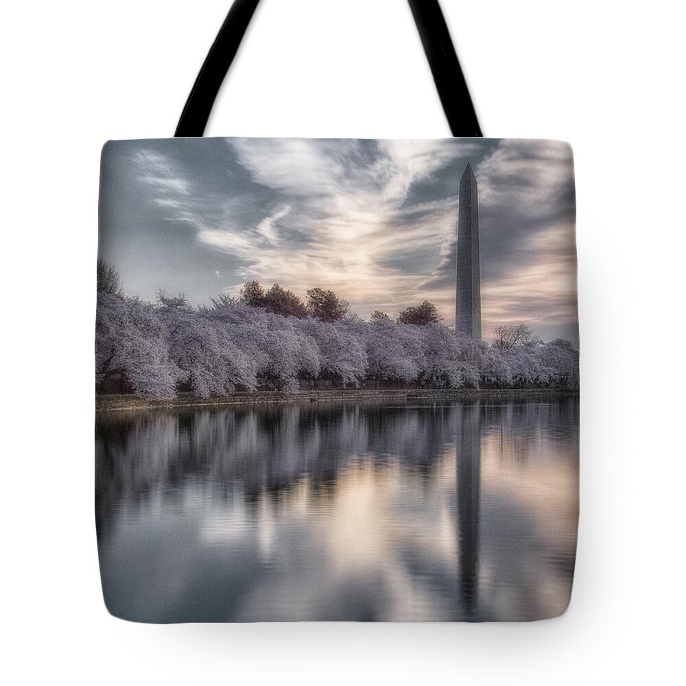 Cherry Blossoms Tote Bag featuring the photograph Washington Sunrise #2 by Erika Fawcett