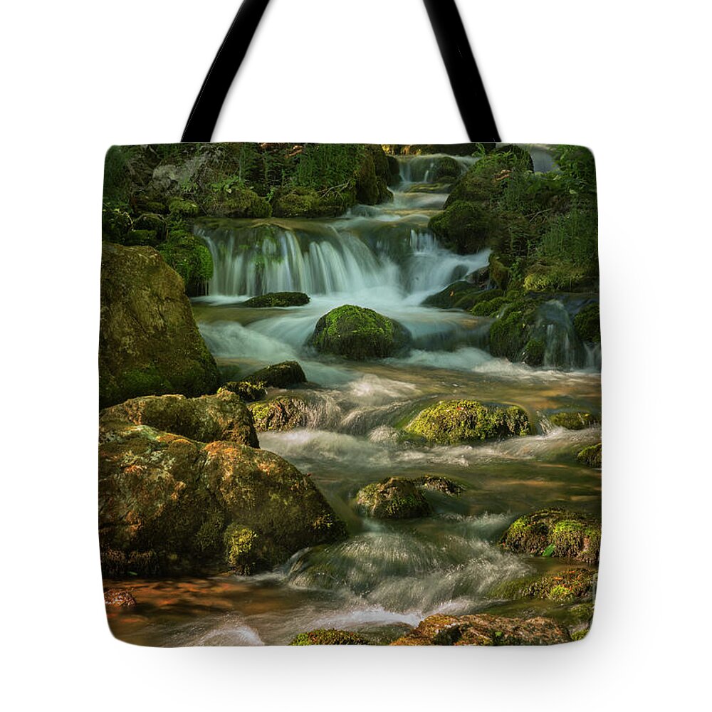 Waterfall Tote Bag featuring the photograph Waterfall #3 by Jelena Jovanovic