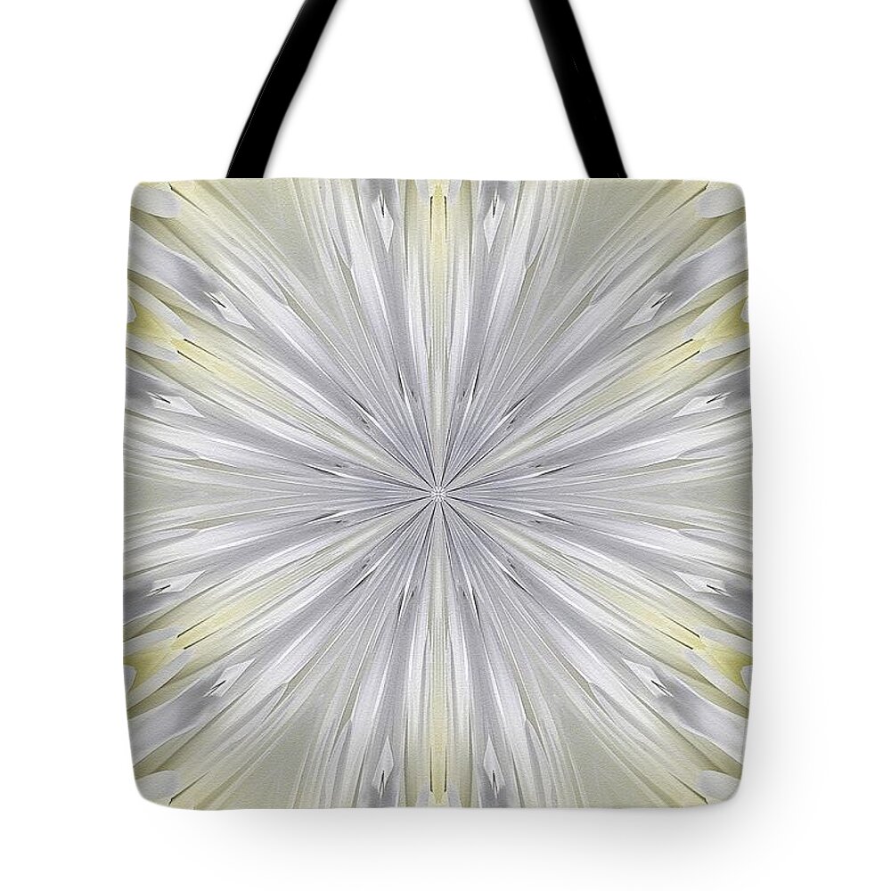 Mccombie Tote Bag featuring the painting White Arctic Queen Kaleidoscope #4 by J McCombie