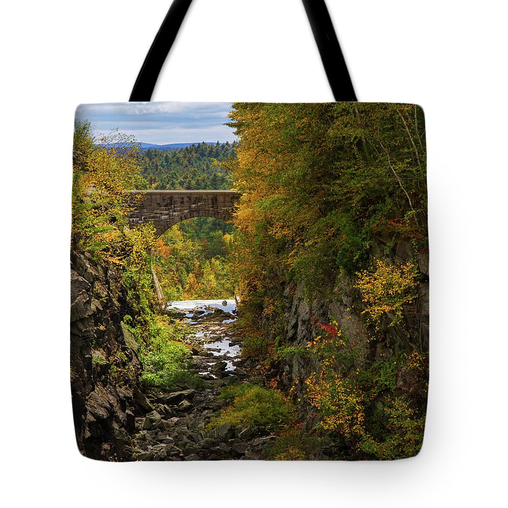 Nature Tote Bag featuring the photograph Winsor Dam Bridge #2 by Arthur Dodd