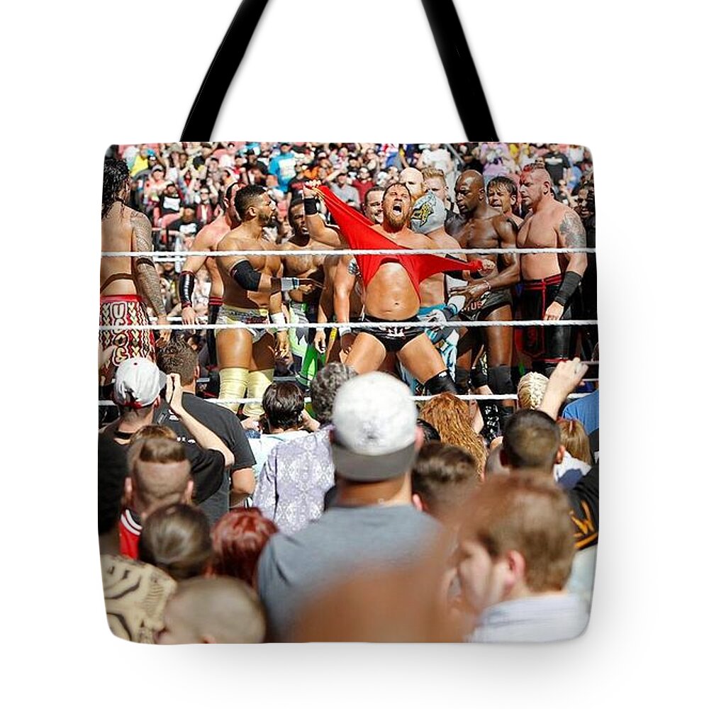 Wrestling Tote Bag featuring the photograph Wrestling #2 by Mariel Mcmeeking