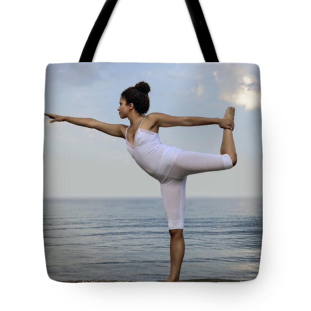 Yoga Pose Tote Bags