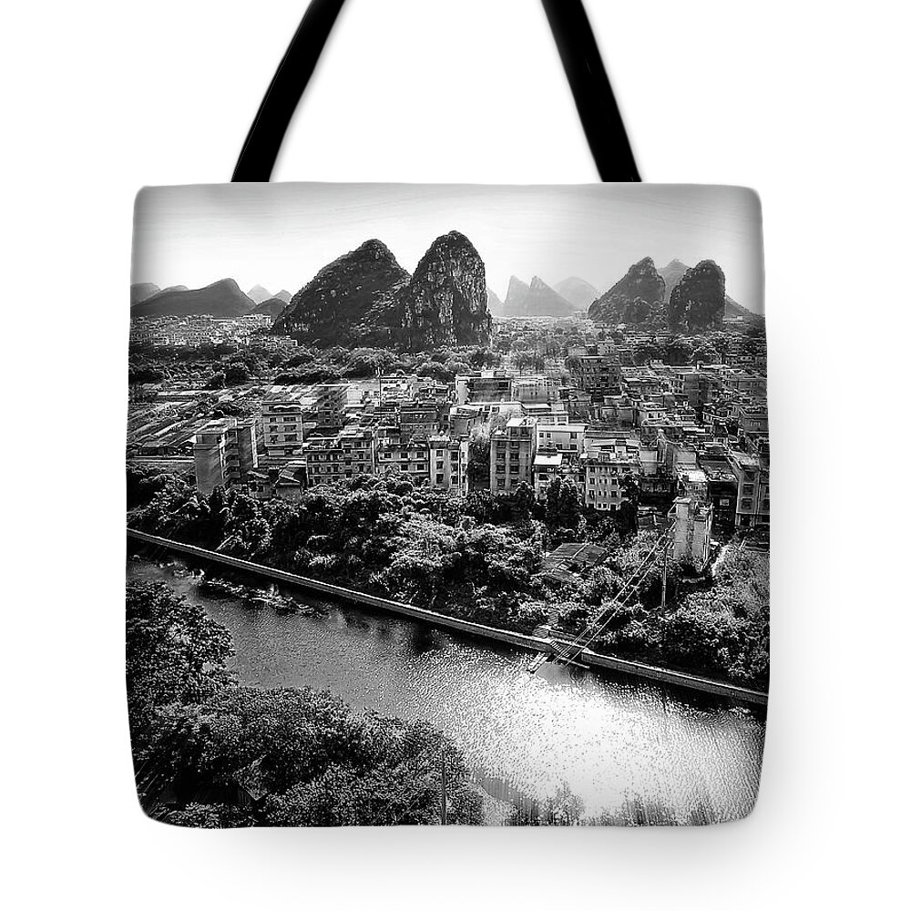 China Tote Bag featuring the photograph China Guilin landscape scenery photography #20 by Artto Pan
