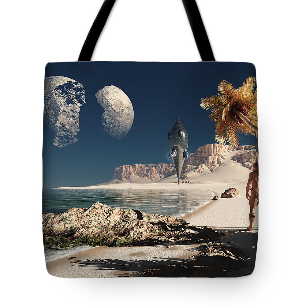 Fantasy Tote Bag featuring the digital art Fantasy #20 by Super Lovely