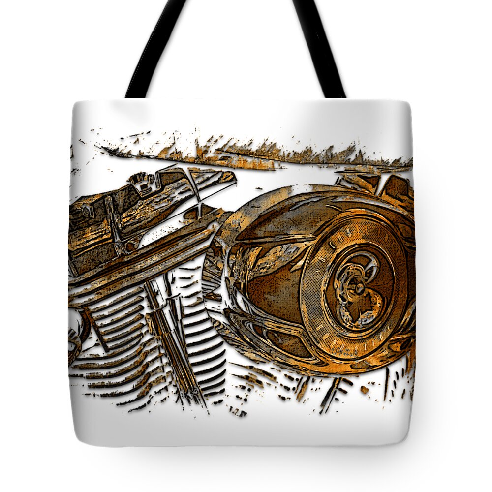 Earthy Tote Bag featuring the photograph 2007 Harley C 01 Earthy 3 Dimensional by DiDesigns Graphics