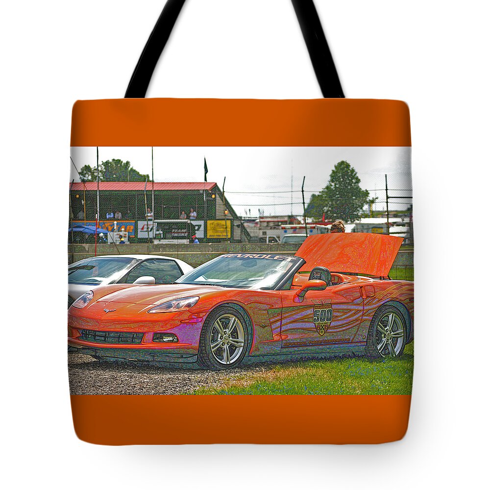 2007 Tote Bag featuring the digital art 2007 Indianapolis Pace car by Darrell Foster