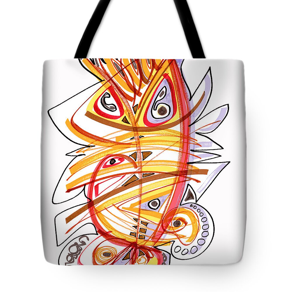 Abstract Tote Bag featuring the drawing 2010 Drawing Three by Lynne Taetzsch