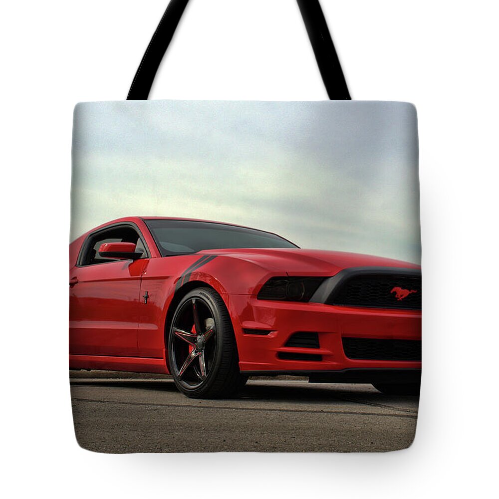 2014 Tote Bag featuring the photograph 2014 Mustang by Tim McCullough