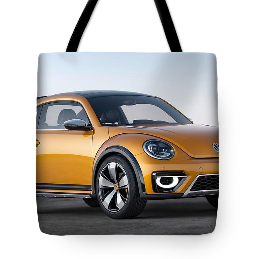 2014 Volkswagen Beetle Dune Concept Tote Bag featuring the digital art 2014 Volkswagen Beetle Dune Concept by Super Lovely