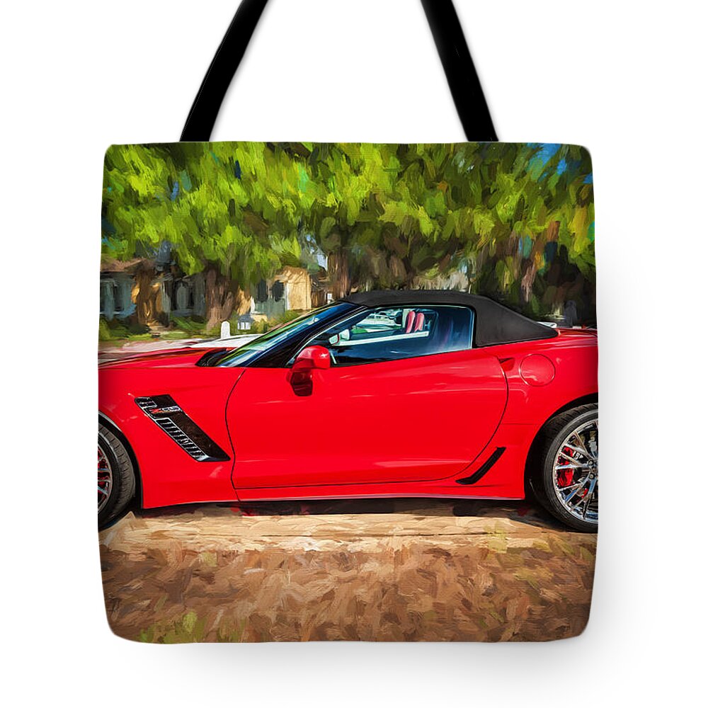 2015 Corvette Tote Bag featuring the photograph 2015 Chevrolet Corvette ZO6 Painted by Rich Franco