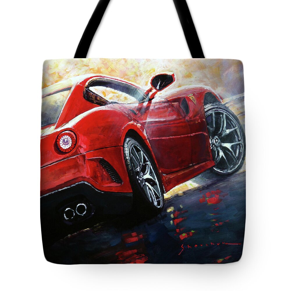 Oil Tote Bag featuring the painting 2015 Ferrari 599 GTB Fiorano by Yuriy Shevchuk