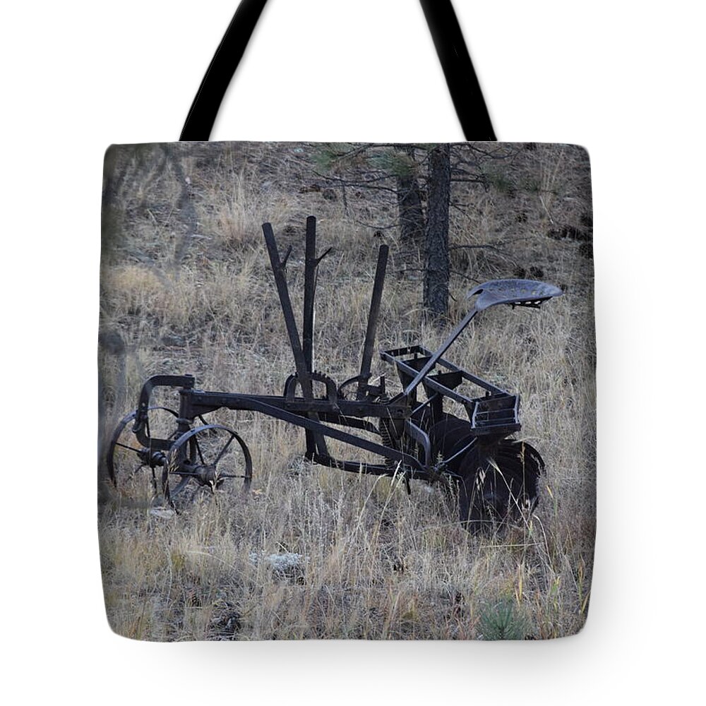 Old Tote Bag featuring the photograph Old Farm Implement Lake George CO by Margarethe Binkley
