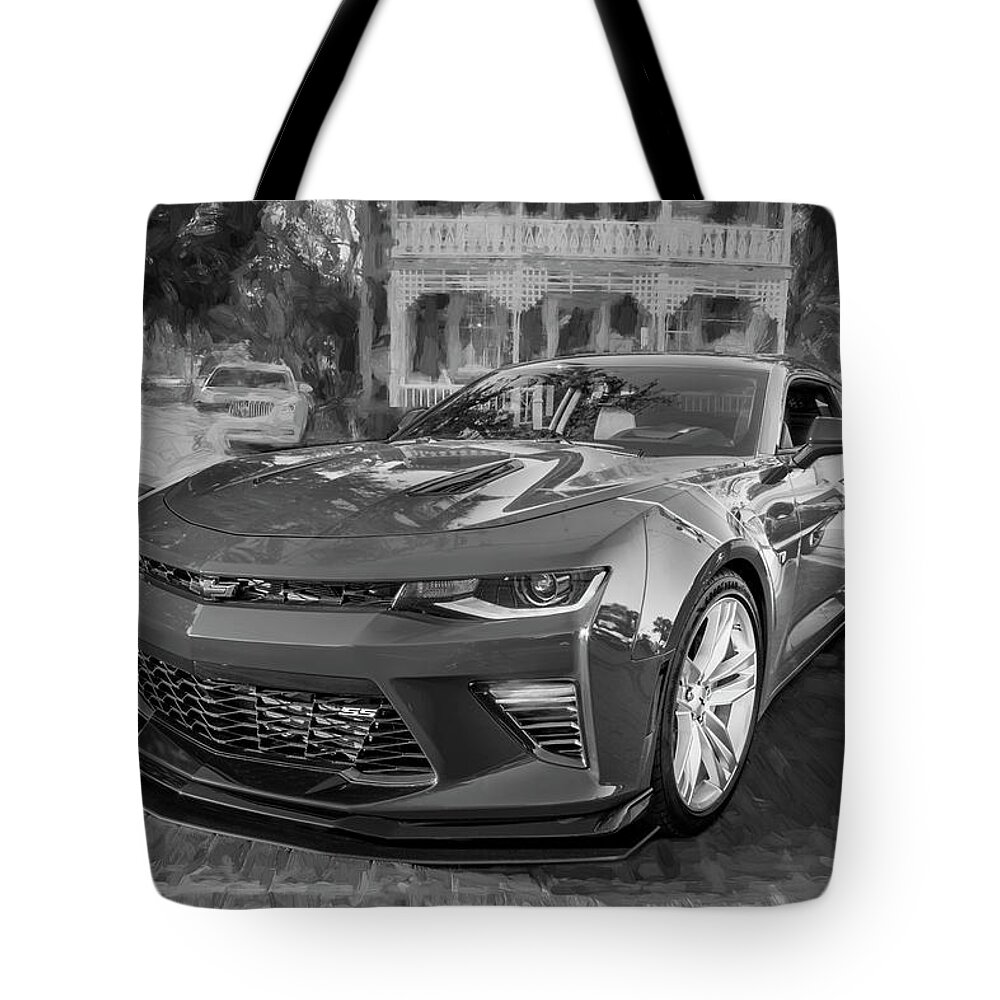 2017 Chevy Camaro Tote Bag featuring the photograph 2017 Chevrolet Camaro SS2 BW by Rich Franco