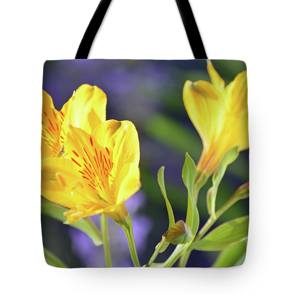 Lilies Tote Bag featuring the photograph 2017 Wild Lilies by Carol Eliassen