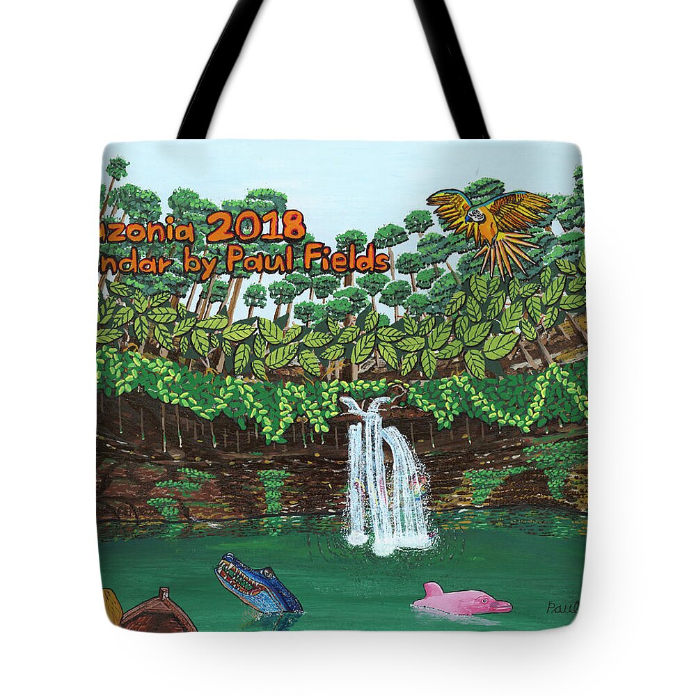 Amazon Tote Bag featuring the painting 2018 Cover by Paul Fields