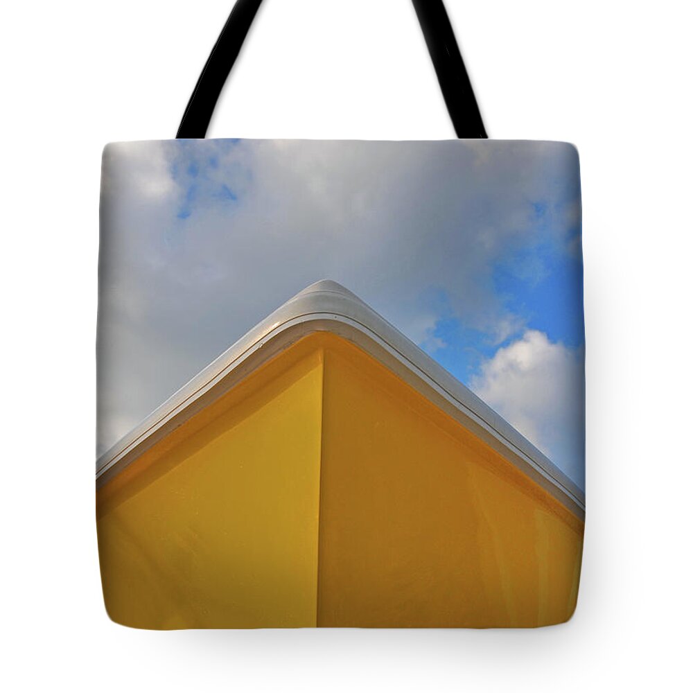 Boats Tote Bag featuring the digital art 21- Mellow Yellow by Joseph Keane
