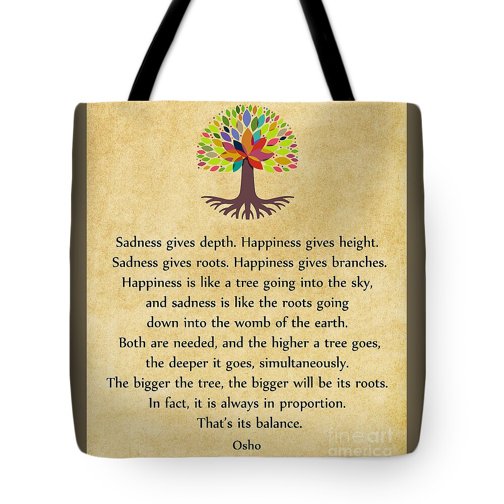  Osho Inspirational Quotes Tote Bag featuring the photograph 233- Osho by Joseph Keane