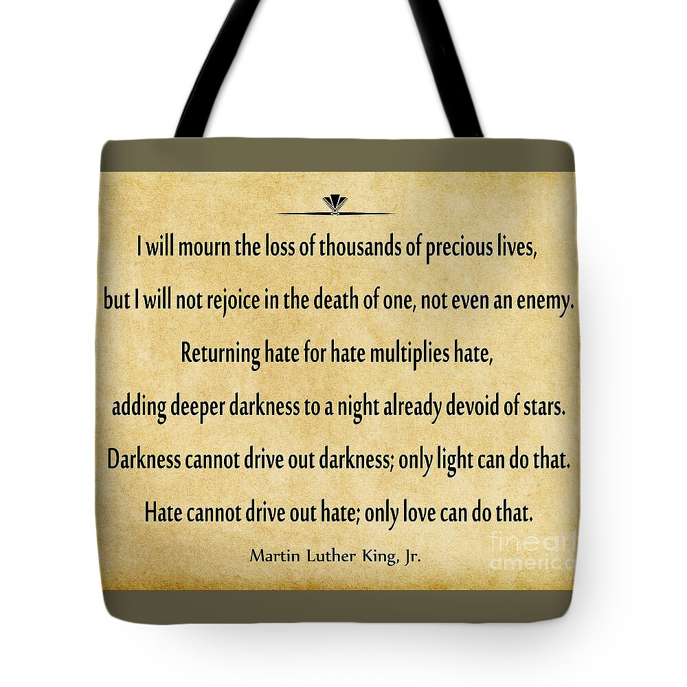 Martin Luther King Jr. Tote Bag featuring the photograph 239- Martin Luther King Jr. by Joseph Keane