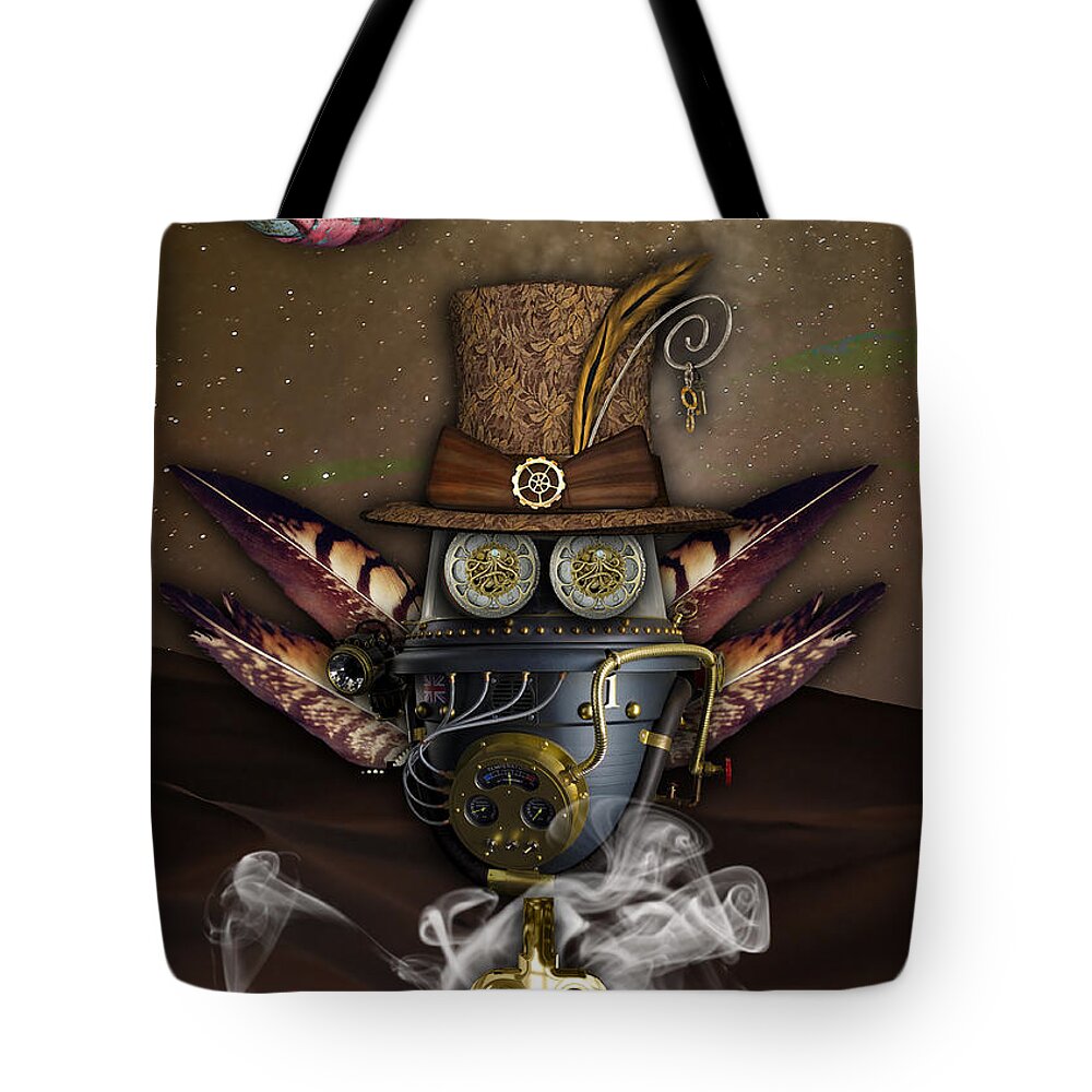 Steampunk Tote Bag featuring the mixed media Steampunk Art #24 by Marvin Blaine