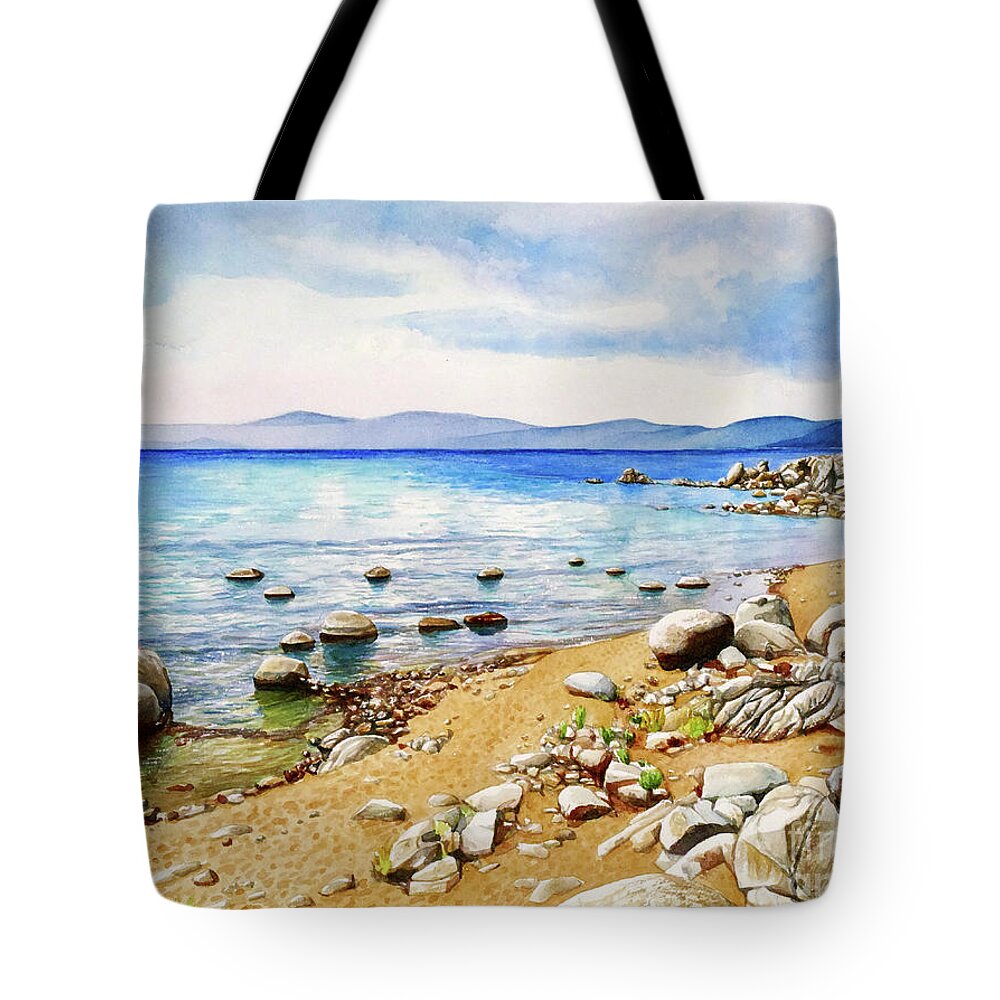 Chimney Beach Tote Bag featuring the painting #265 Chimney Beach #265 by William Lum