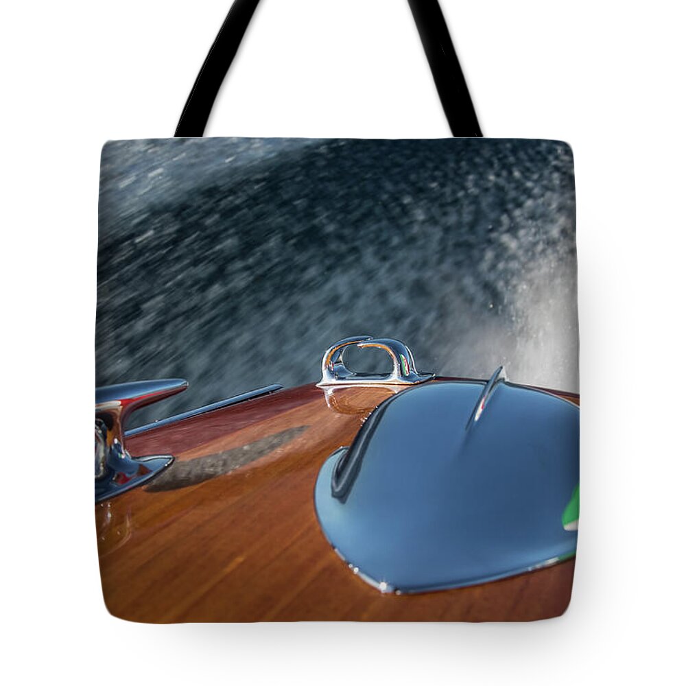Riva Tote Bag featuring the photograph classic riva - use discount code SVGGMT at checkout by Steven Lapkin