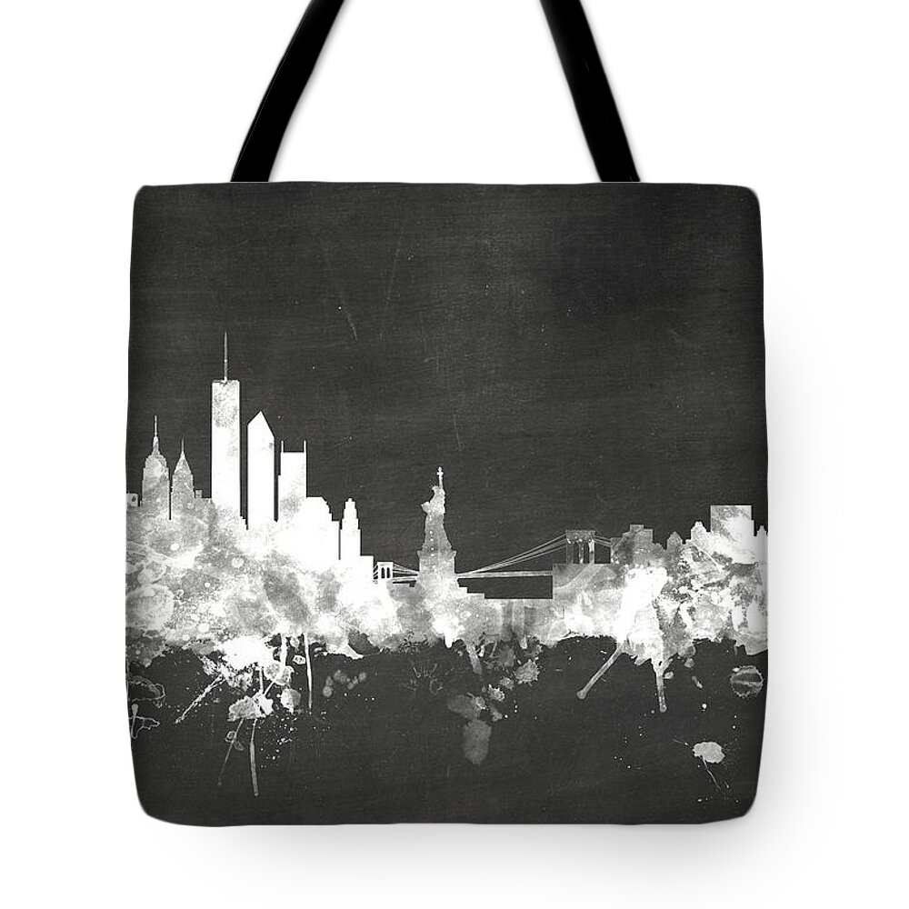 United States Tote Bag featuring the digital art New York Skyline by Michael Tompsett