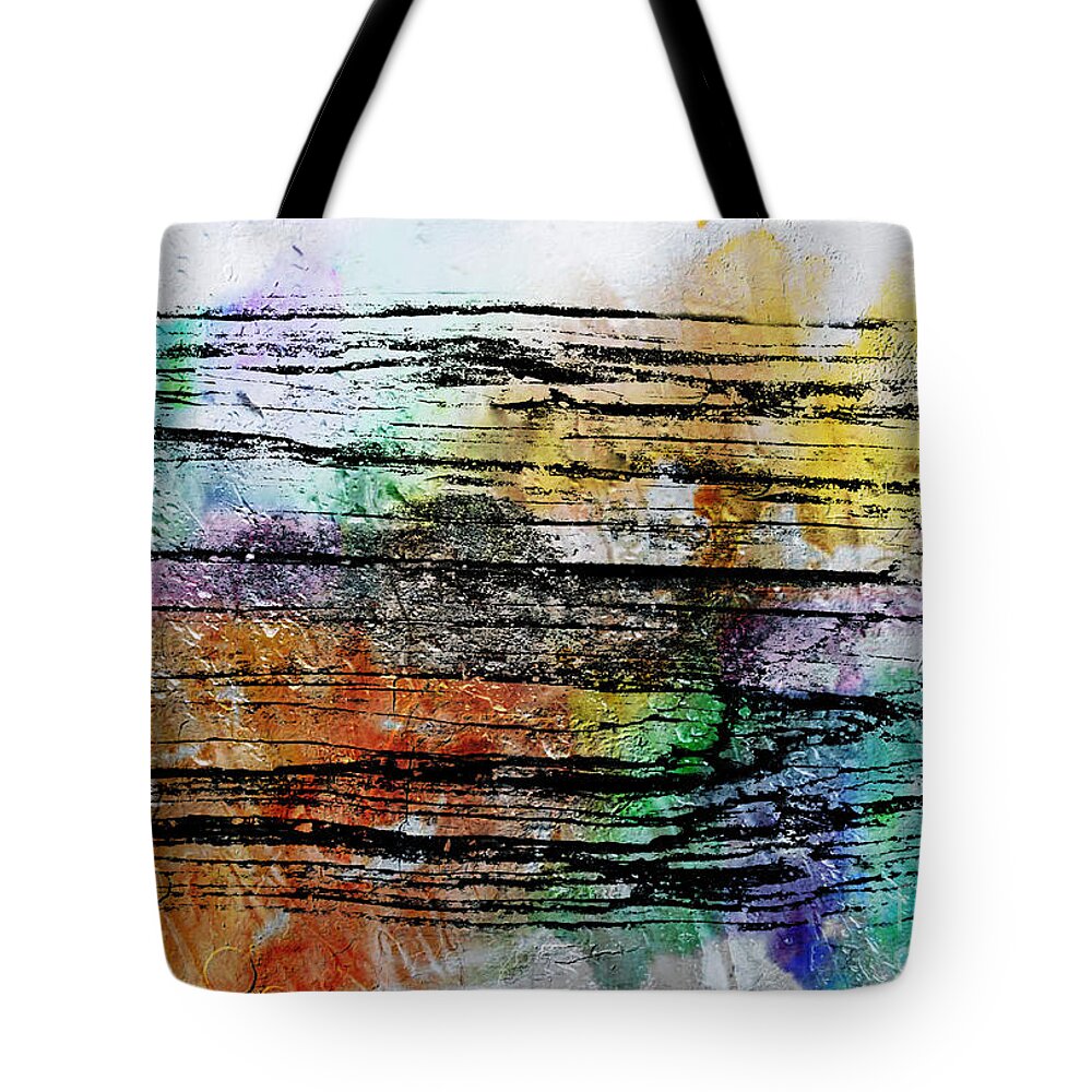 Abstract Tote Bag featuring the painting 2j Abstract Expressionism Digital Painting by Ricardos Creations