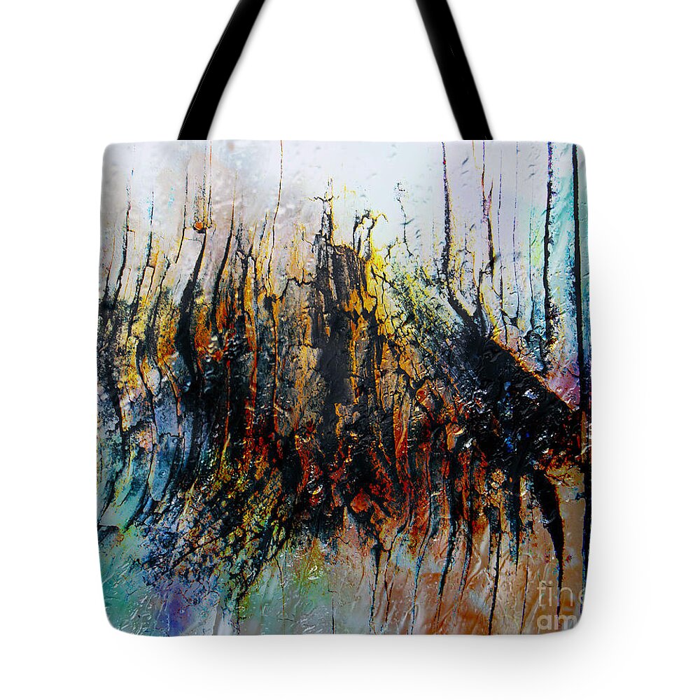 Abstract Tote Bag featuring the painting 2k Abstract Expressionism Digital Painting by Ricardos Creations
