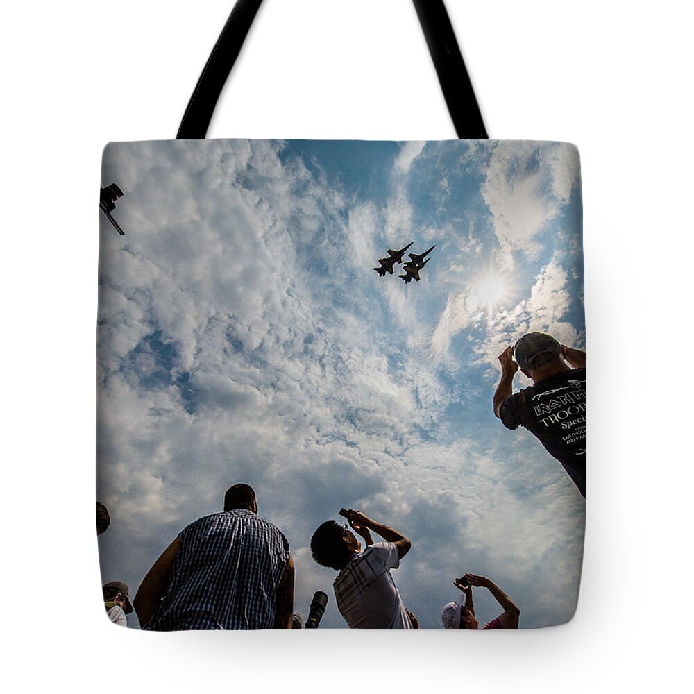 Blue Angels Tote Bag featuring the photograph Blue Angels Acrobat Show #3 by Hisao Mogi
