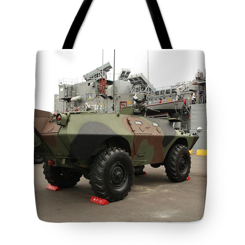 Cadillac Gage Commando Tote Bag featuring the photograph Cadillac Gage Commando #3 by Mariel Mcmeeking