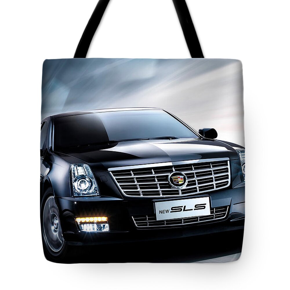 Cadillac Tote Bag featuring the digital art Cadillac #3 by Super Lovely