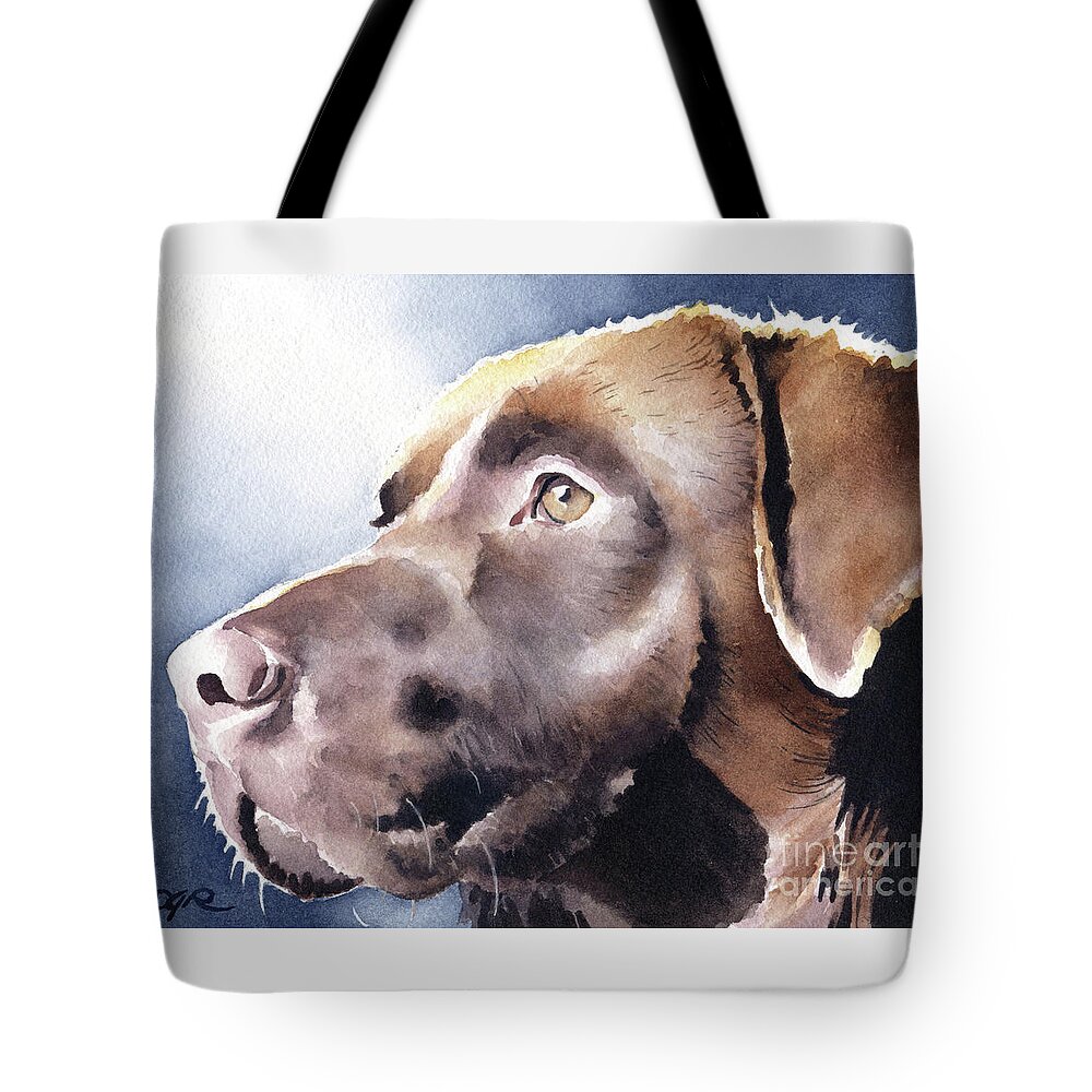 Chocolate Tote Bag featuring the painting Chocolate Lab by David Rogers