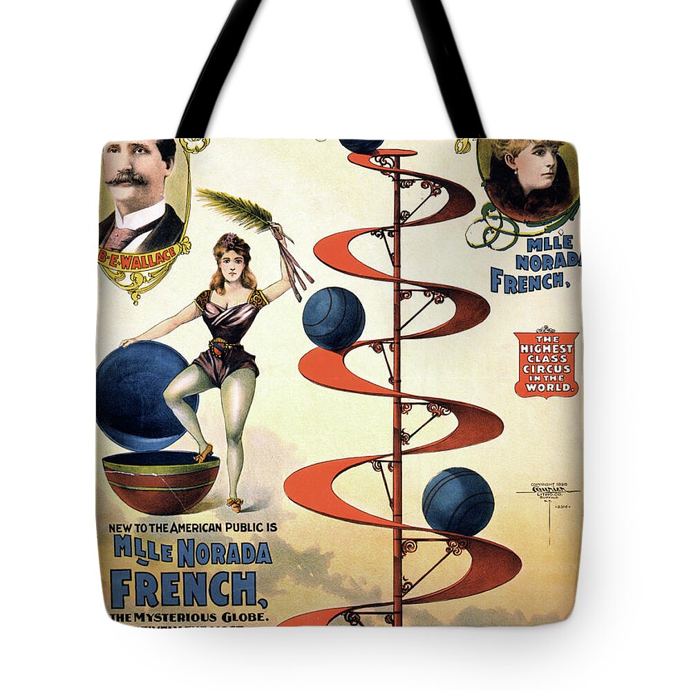 1898 Tote Bag featuring the drawing CIRCUS POSTER, c1898. #3 by Granger