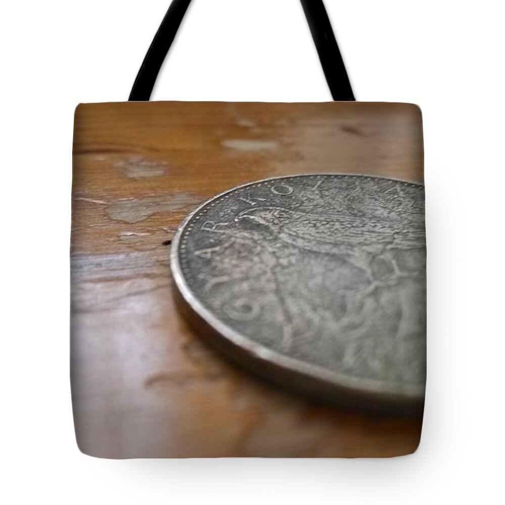 Coin Tote Bag featuring the digital art Coin #3 by Super Lovely