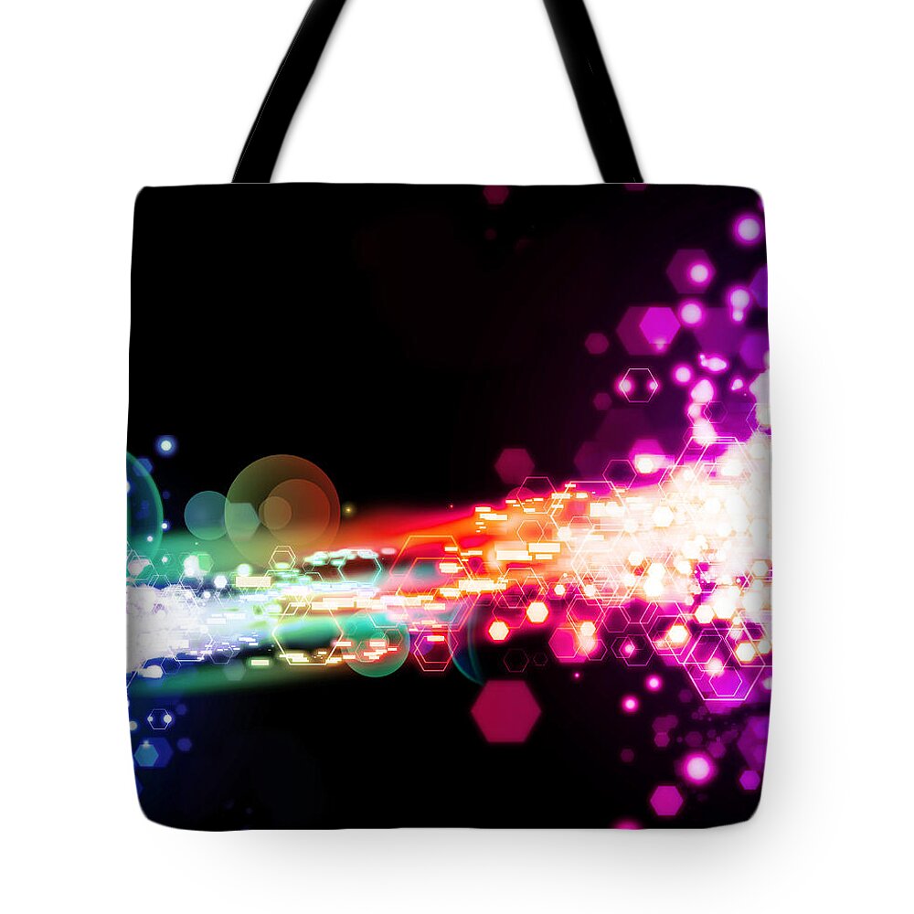 Abstract Tote Bag featuring the photograph Explosion Of Lights #3 by Setsiri Silapasuwanchai