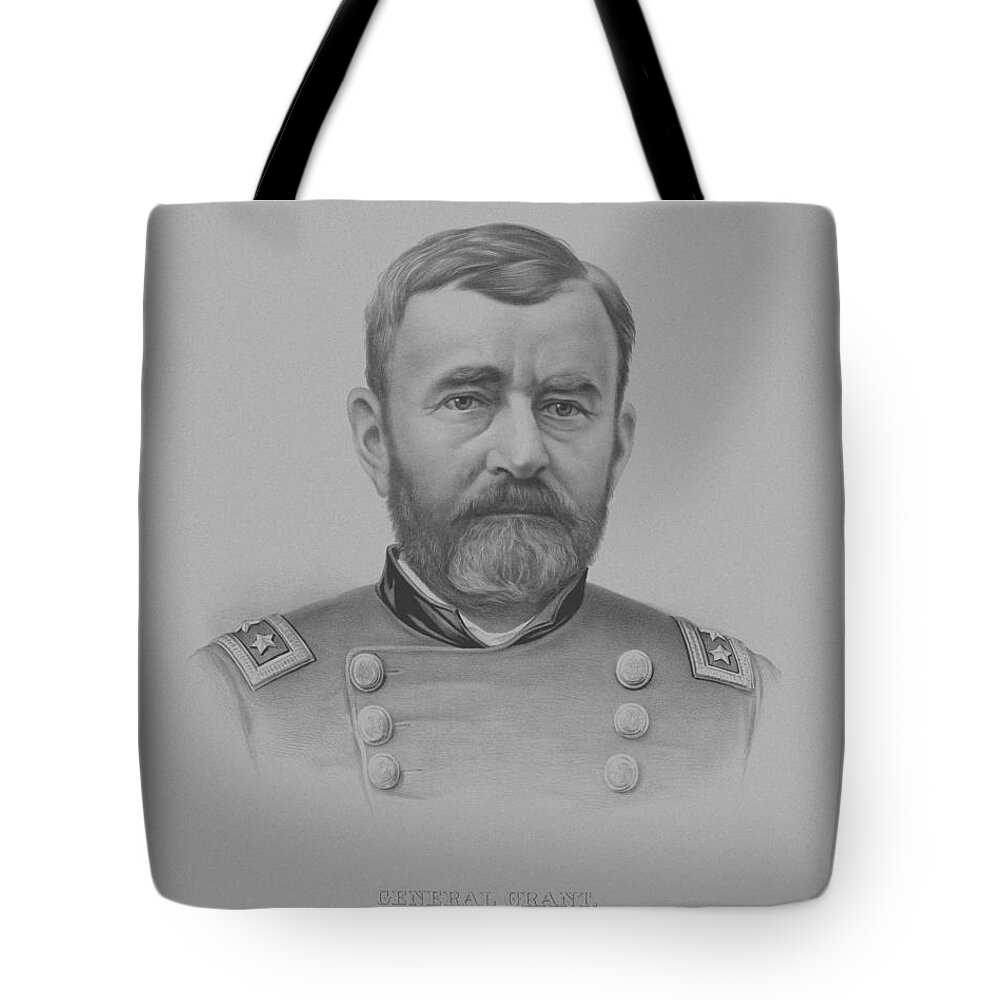 General Grant Tote Bag featuring the drawing General Grant - Two by War Is Hell Store