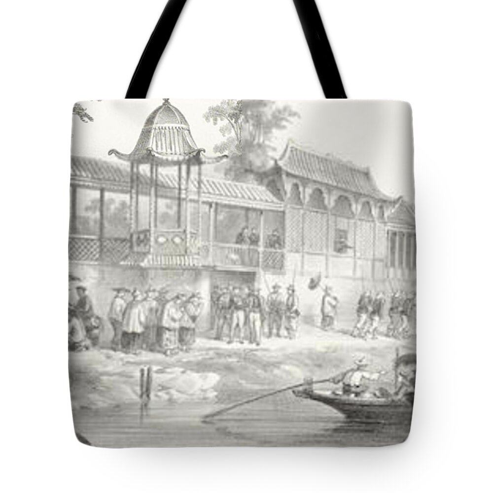 Fortavion (gc) China War. Historical And Anecdotal Shown Great Panorama Tote Bag featuring the painting Historical And Anecdotal Shown Great Panorama by MotionAge Designs