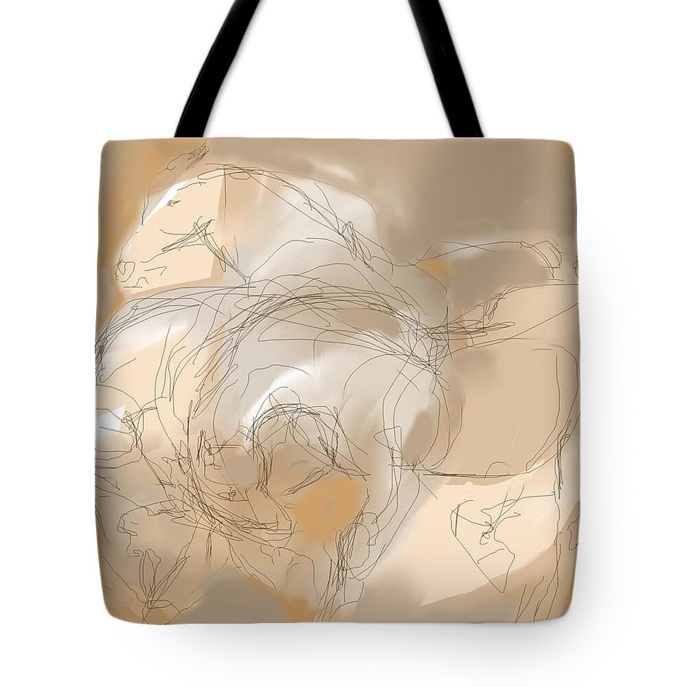 Horse Tote Bag featuring the digital art 3 Horses by Mary Armstrong