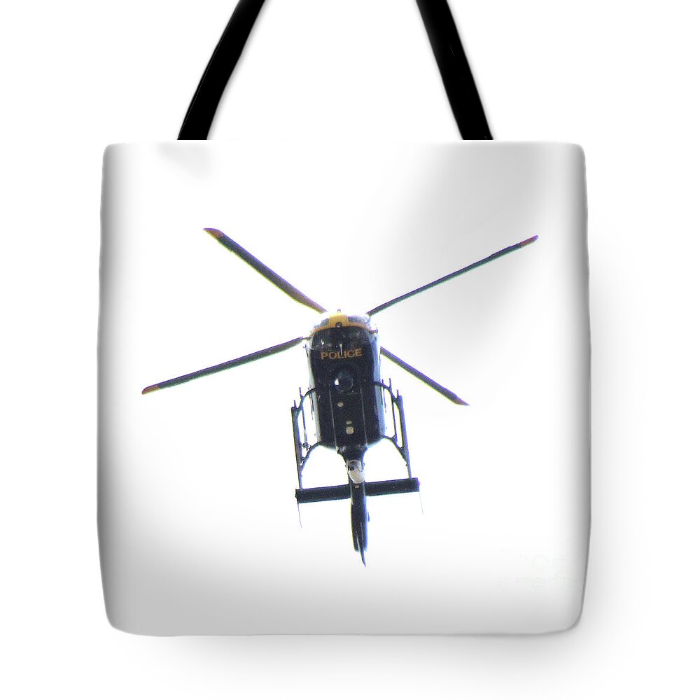 Police Tote Bag featuring the photograph Manchester Police Helicopter - UK #3 by Doc Braham