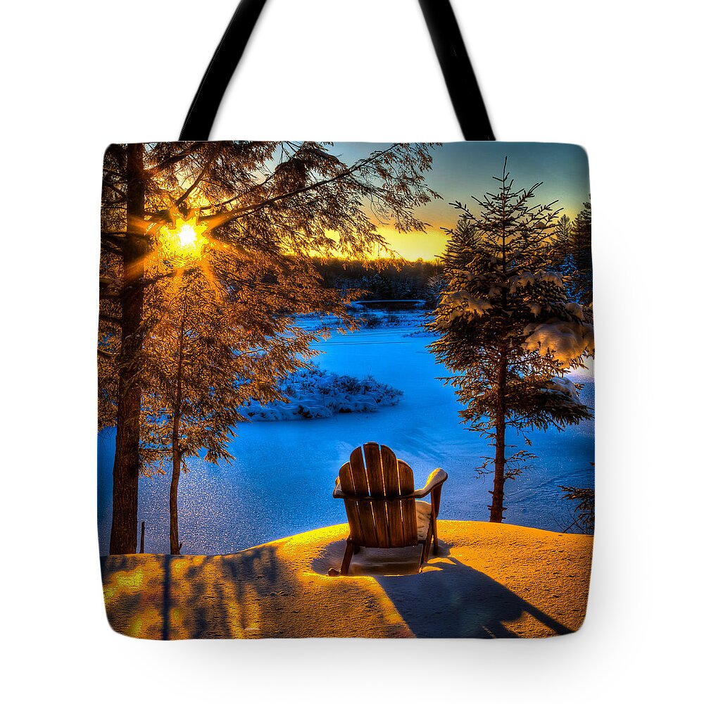 Moose River Sunset Tote Bag featuring the photograph Moose River Sunset #1 by David Patterson