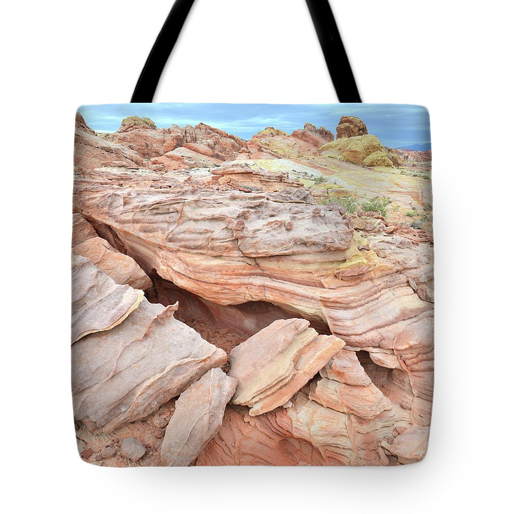 Valley Of Fire State Park Tote Bag featuring the photograph Multicolored Cropping in Valley of Fire #8 by Ray Mathis