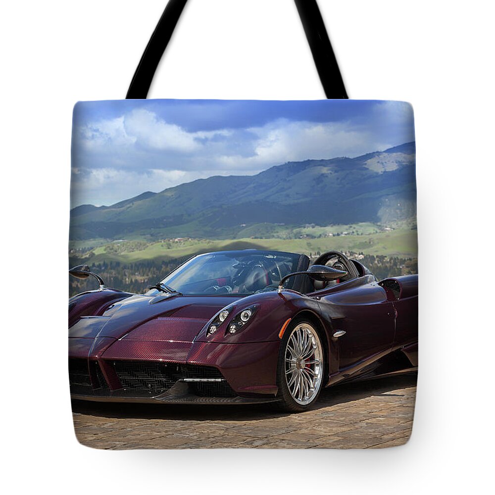 Pagani Huayra Tote Bag featuring the photograph #Pagani #Huayra #Roadster #Print #3 by ItzKirb Photography