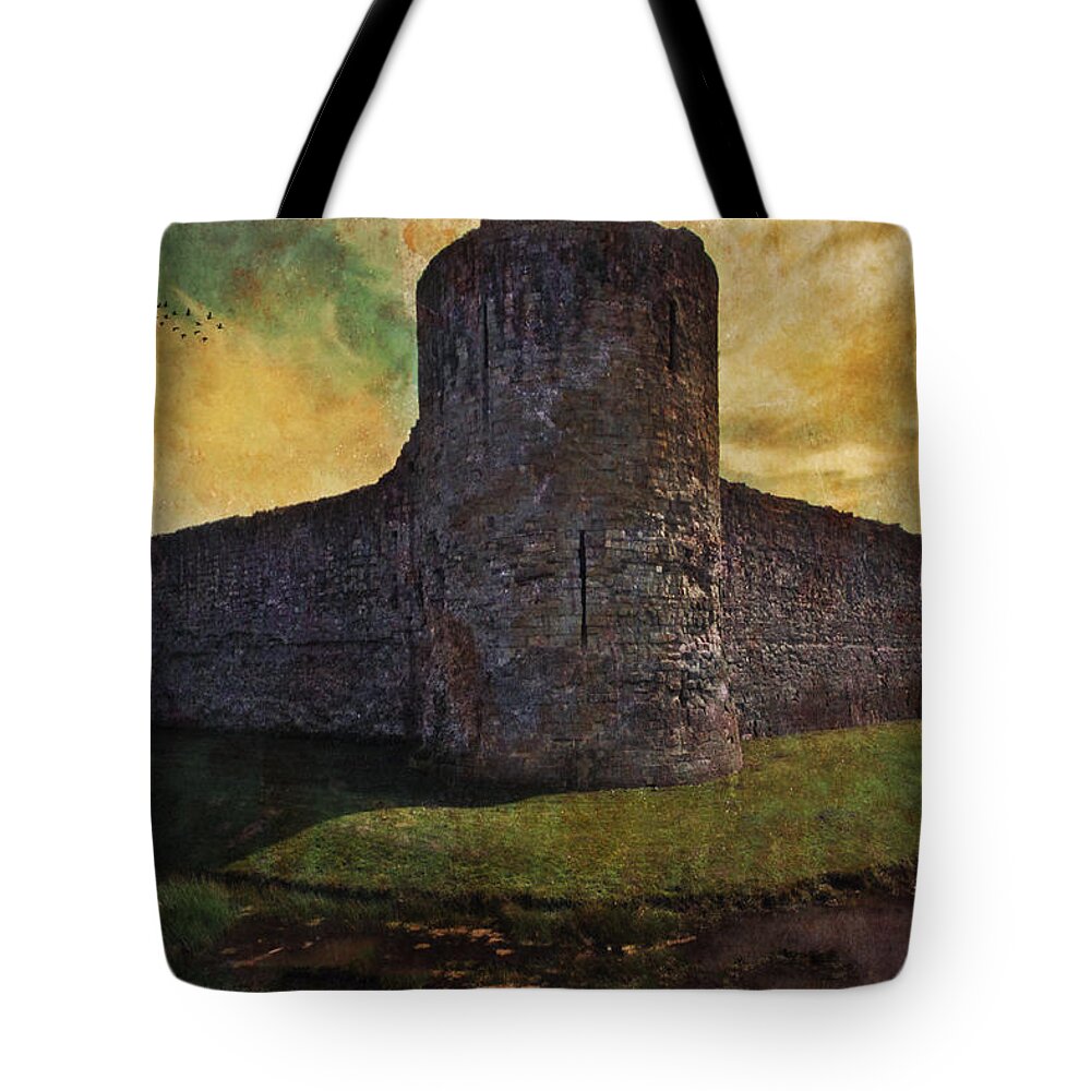 Castle Tote Bag featuring the photograph Pevensey Castle Ruins #3 by Chris Lord