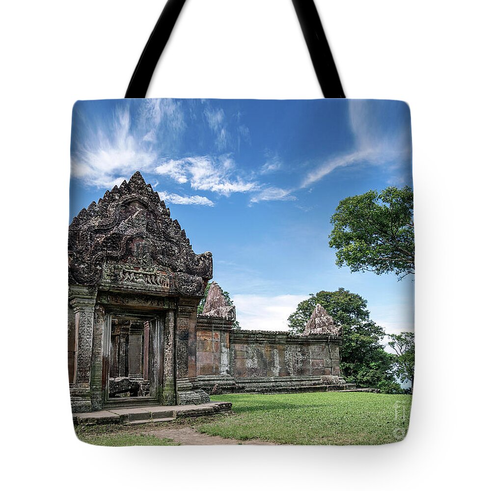 Ancient Tote Bag featuring the photograph Preah Vihear Famous Ancient Temple Ruins Landmark In Cambodia #3 by JM Travel Photography