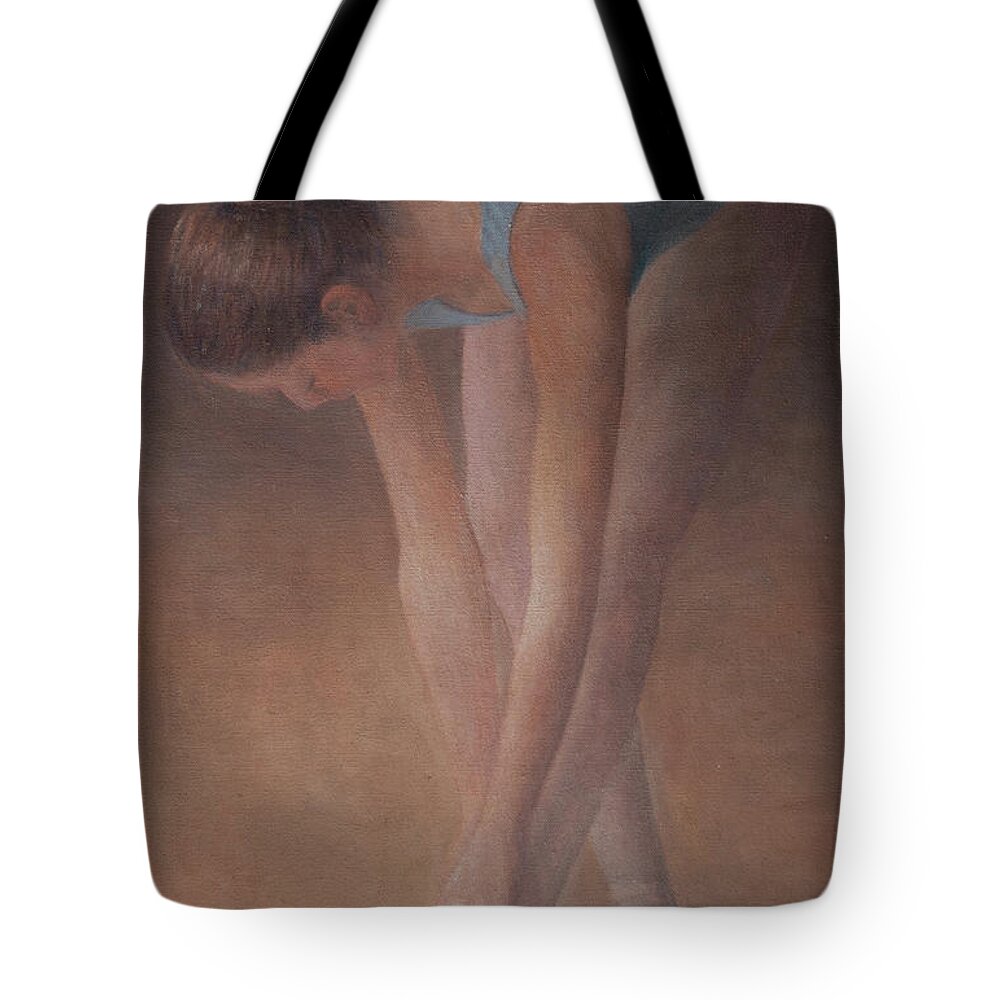 Ballet Tote Bag featuring the painting Preparation #3 by Masami Iida