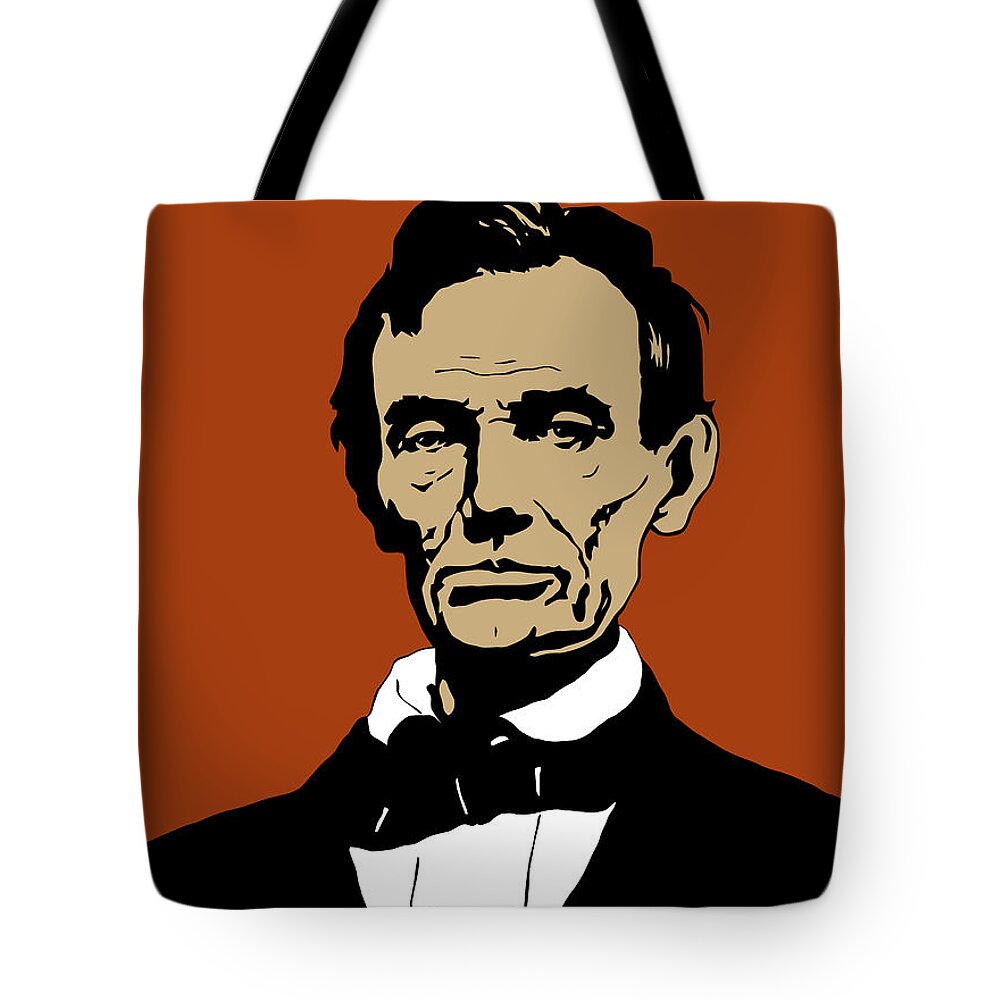 Abraham Lincoln Tote Bag featuring the mixed media President Lincoln #1 by War Is Hell Store