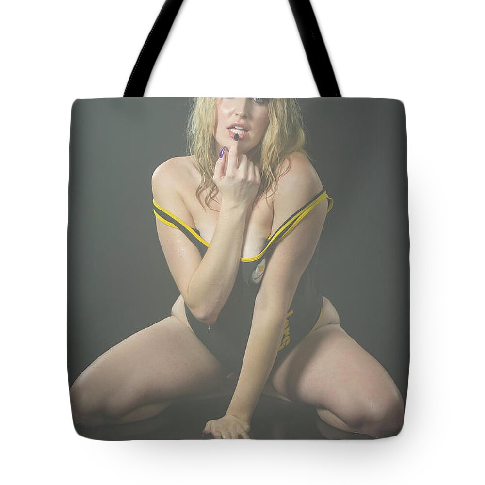 Implied Nude Tote Bag featuring the photograph Rose--watershoot #1 by La Bella Vita Boudoir