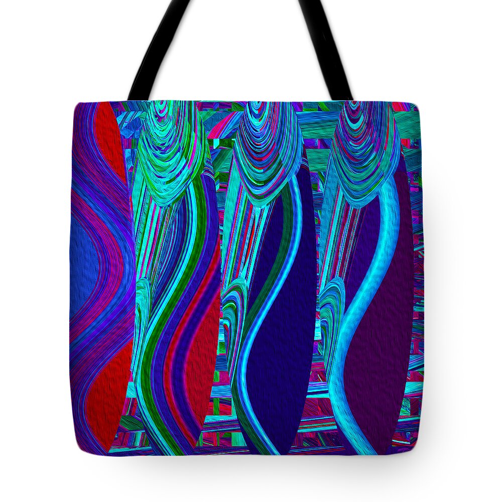 Modern Art Abstract Contemporary Vivid Colors Tote Bag featuring the digital art 3 S O by Phillip Mossbarger