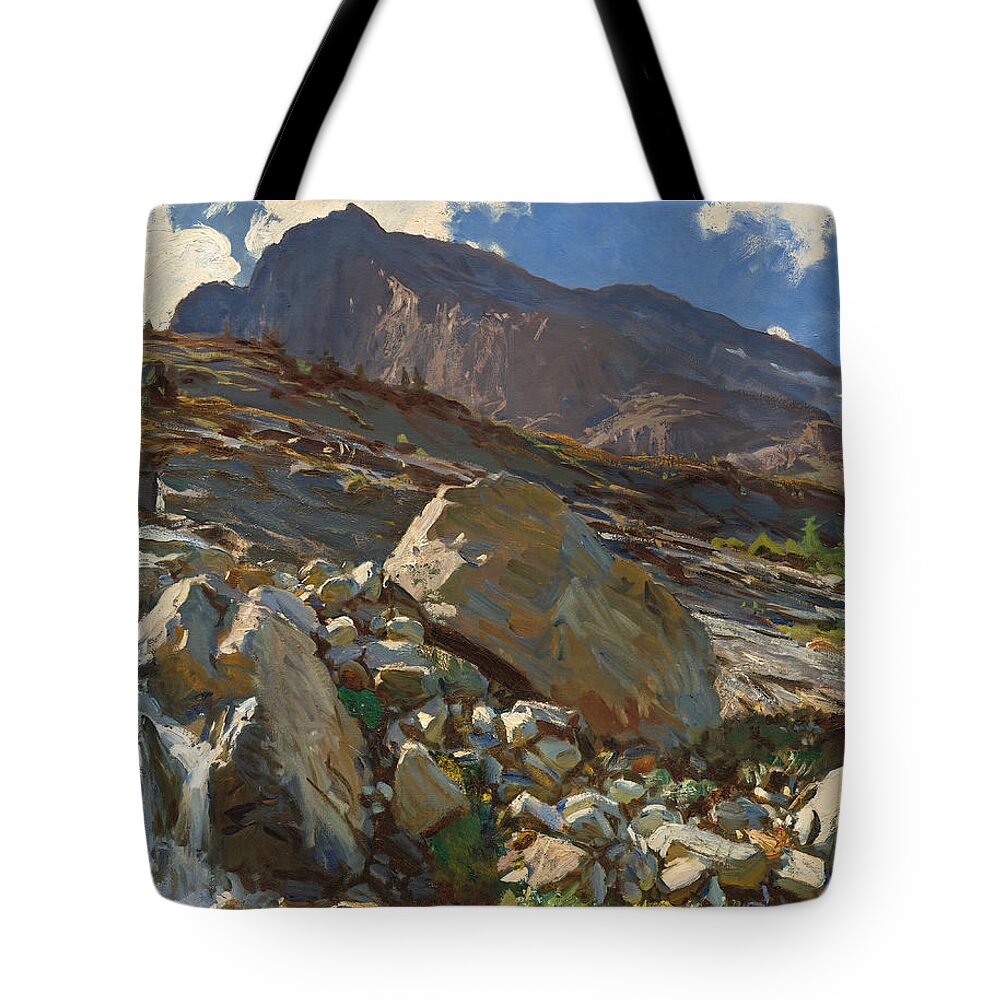John Singer Sargent Tote Bag featuring the painting Simplon Pass by John Singer Sargent